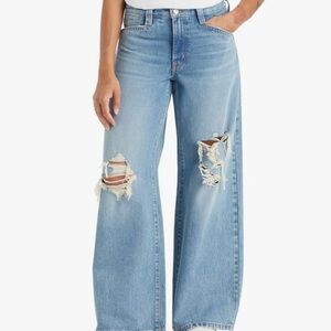 Levi’s 94 Baggy Wide Leg Women's Blue Distressed Jeans size 26 worn once